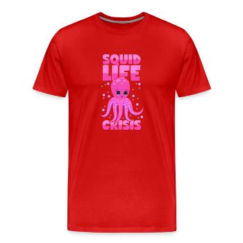 Calmar de la quarantaine-crise Poulpe Poulpe Calmar - T-shirt bio Premium Homme - rouge - Devant - Damien (186cm)