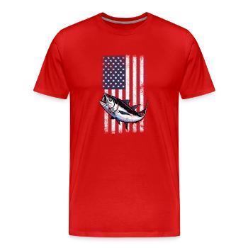 Pêche Pêcheur Cadeaux de pêche Pêche Pêche - T-shirt bio Premium Homme - rouge - Devant - Damien (186cm)