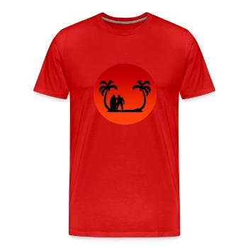 Palm Surfing - T-shirt bio Premium Homme - rouge - Devant - Damien (186cm)