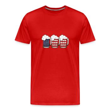 Bier Amerika Amerika Flagge Usa Flagge - Männer Premium Bio T-Shirt - Rot - Vorne - Damien (186cm)