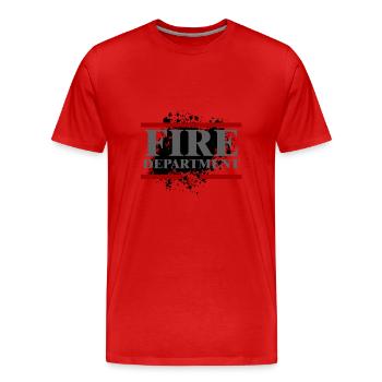 Pompiers - T-shirt bio Premium Homme - rouge - Devant - Damien (186cm)