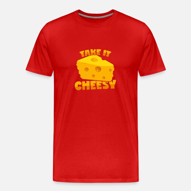 Käse: "Take It Cheesy" - Männer Premium Bio T-Shirt - Rot