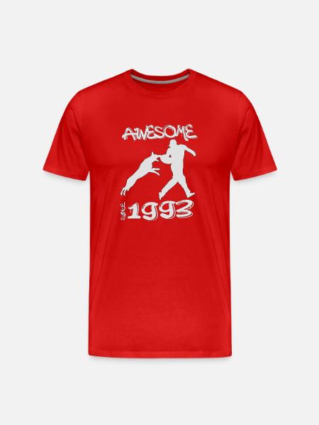 Awesome since 1993. Agility, Hundetraining - Men's Premium Organic T-Shirt - red