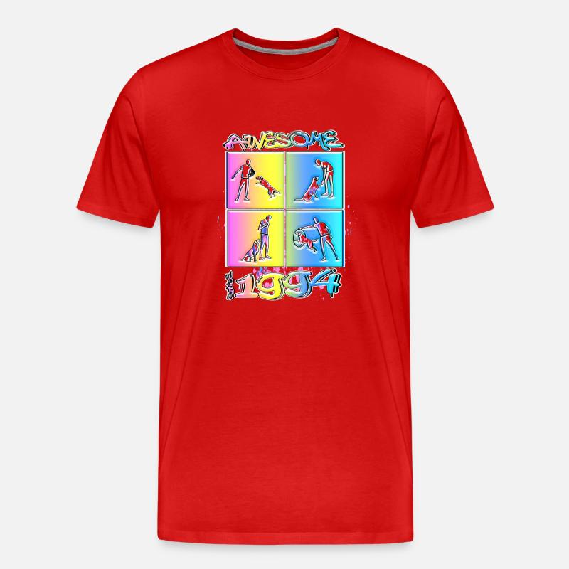 Awesome since 1994. Agility, Hundetraining - Männer Premium Bio T-Shirt - Rot