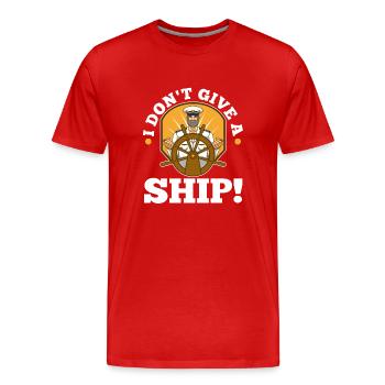 I don't give a ship - Männer Premium Bio T-Shirt - Rot - Vorne - Damien (186cm)