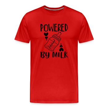 Nouveau-né Naissance Lait alimentaire - T-shirt bio Premium Homme - rouge - Devant - Damien (186cm)