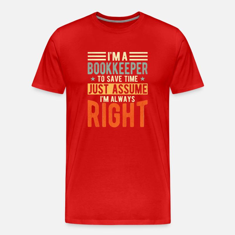 Buchhalter - Männer Premium Bio T-Shirt - Rot