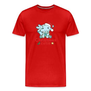 Axolotl Weihnachten Axolotls Christmas Cutie - T-shirt bio Premium Homme - rouge - Devant - Damien (186cm)