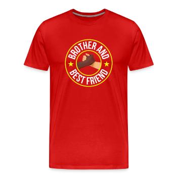 Brother and best friend Schwarz brothers team - Men's Premium Organic T-Shirt - red - Front - Damien (186cm)