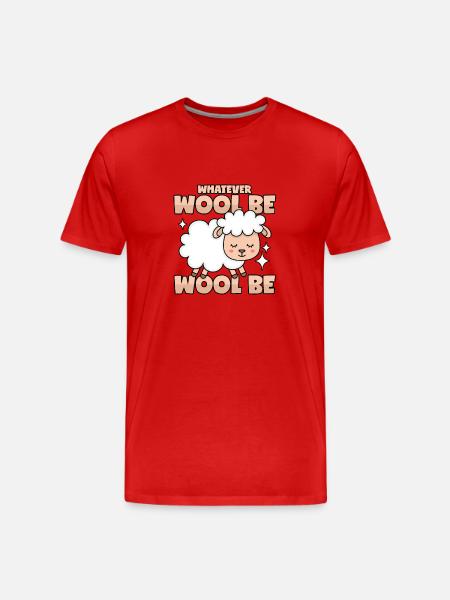 Sheep wool puns - Men's Premium Organic T-Shirt - red