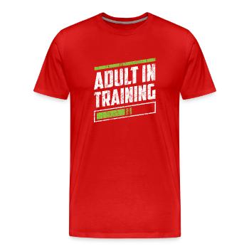 Adulte en éducation Anniversaire de l’adulte - T-shirt bio Premium Homme - rouge - Devant - Damien (186cm)