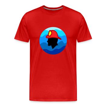 Pompier - T-shirt bio Premium Homme - rouge - Devant - Damien (186cm)