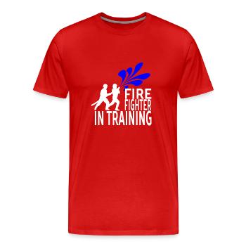 Feuerwehrmann - Männer Premium Bio T-Shirt - Rot - Vorne - Damien (186cm)
