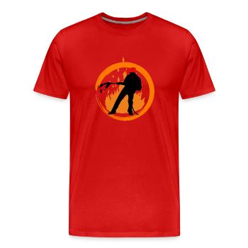 Feuerwehrmann - Männer Premium Bio T-Shirt - Rot - Vorne - Damien (186cm)