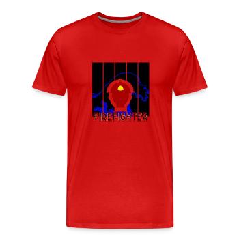 Feuerwehrmann - Männer Premium Bio T-Shirt - Rot - Vorne - Damien (186cm)