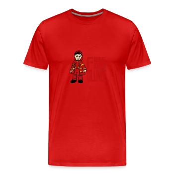 Feuerwehrmann - Männer Premium Bio T-Shirt - Rot - Vorne - Damien (186cm)