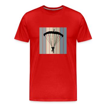 Parachutisme - T-shirt bio Premium Homme - rouge - Devant - Damien (186cm)