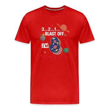 Blast Off J’ai 8 ans, 8ème anniversaire - T-shirt bio Premium Homme - rouge - Devant - Damien (186cm)