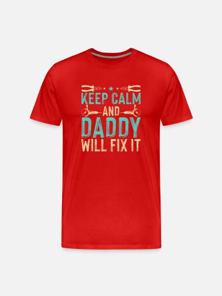 Daddy Will Fix It - DIY - Men's Premium Organic T-Shirt - red
