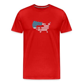 Bulldog America USA Race de chien de compagnie - T-shirt bio Premium Homme - rouge - Devant - Damien (186cm)