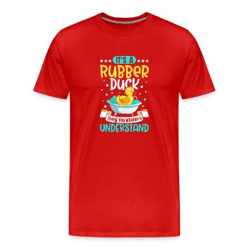 Rubber Ducks Duck Duck Lovers Bathroom - Men's Premium Organic T-Shirt - red - Front - Damien (186cm)
