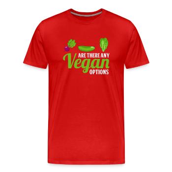 Are there vegan options - Vegan - Men's Premium Organic T-Shirt - red - Front - Damien (186cm)