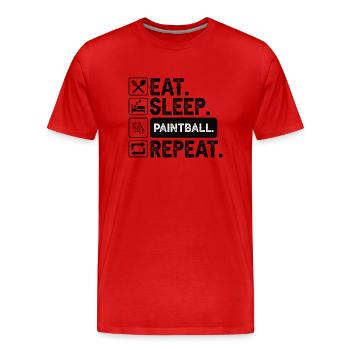 Paintball Cadeau Paintballer Paintball Player - T-shirt bio Premium Homme - rouge - Devant - Damien (186cm)