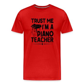 Pianiste Pianiste Pianiste Professeur de piano - T-shirt bio Premium Homme - rouge - Devant - Damien (186cm)