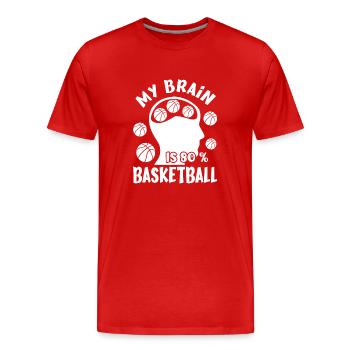 Basketball Player My Brain Is 80 % Basketball Gift - Männer Premium Bio T-Shirt - Rot - Vorne - Damien (186cm)