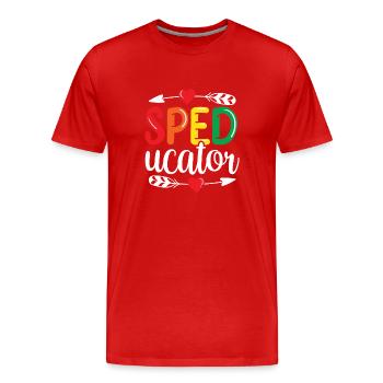 Sped-Ucator Profession Éducation spéciale Éducation spécialisée Éducation spéciale - T-shirt bio Premium Homme - rouge - Devant - Damien (186cm)