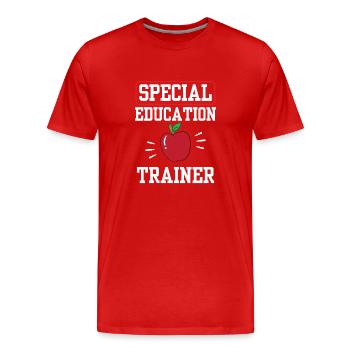 Formateur en éducation spécialisée Enseignant Éducation spécialisée - T-shirt bio Premium Homme - rouge - Devant - Damien (186cm)