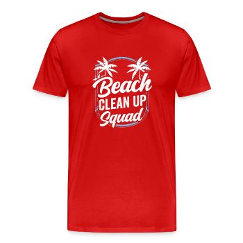 Beach Clean Up Squad Beach Cleaning Beach - Men's Premium Organic T-Shirt - red - Front - Damien (186cm)