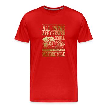 Papa Motorcycle - Men's Premium Organic T-Shirt - red - Front - Damien (186cm)