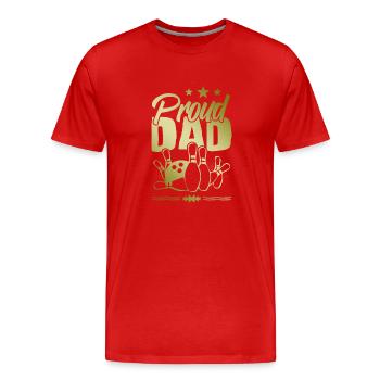 Papa Bowling - T-shirt bio Premium Homme - rouge - Devant - Damien (186cm)