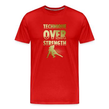 Lutte - T-shirt bio Premium Homme - rouge - Devant - Damien (186cm)