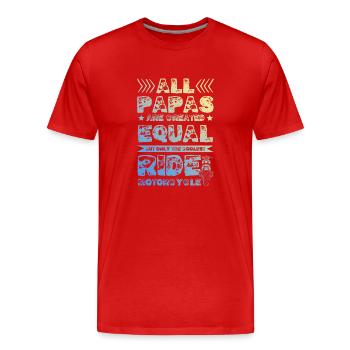 Papa Motorcycle - Men's Premium Organic T-Shirt - red - Front - Damien (186cm)