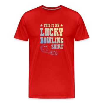 Chemise de bowling - T-shirt bio Premium Homme - rouge - Devant - Damien (186cm)