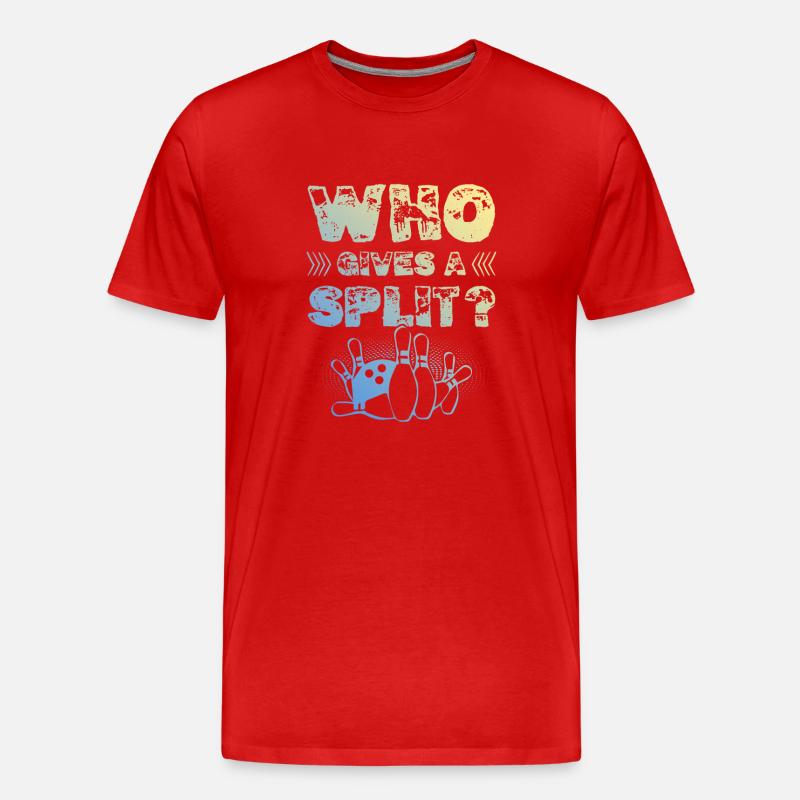 Bowling Split - Männer Premium Bio T-Shirt - Rot