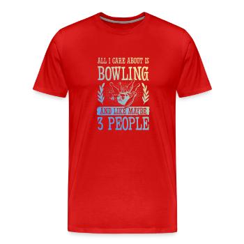 Bowling drôle de dicton - T-shirt bio Premium Homme - rouge - Devant - Damien (186cm)