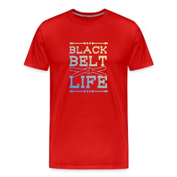 Black Belt Martial Arts - Men's Premium Organic T-Shirt - red - Front - Damien (186cm)