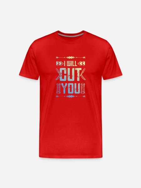 Barber friseur - Männer Premium Bio T-Shirt - Rot