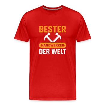 Bester Handwerker der Welt Lustig Handwerk - Männer Premium Bio T-Shirt - Rot - Vorne - Damien (186cm)