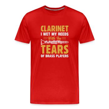 Clarinettiste Instrument de musique Clarinette musicale - T-shirt bio Premium Homme - rouge - Devant - Damien (186cm)