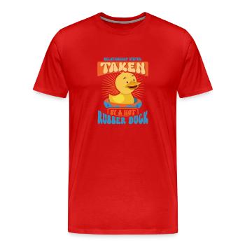 Rubber Ducks Duck Duck Lovers Bathroom - Men's Premium Organic T-Shirt - red - Front - Damien (186cm)