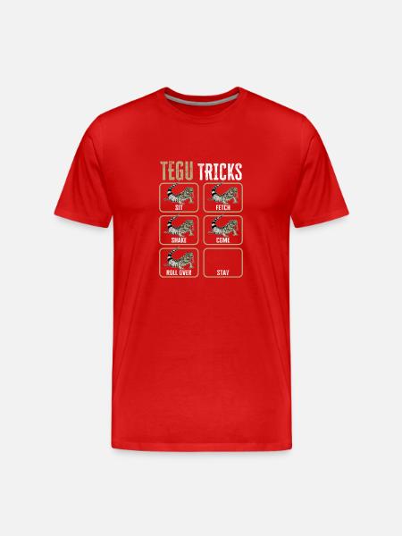 Tegu Lizard Reptile Herpetologist - Men's Premium Organic T-Shirt - red