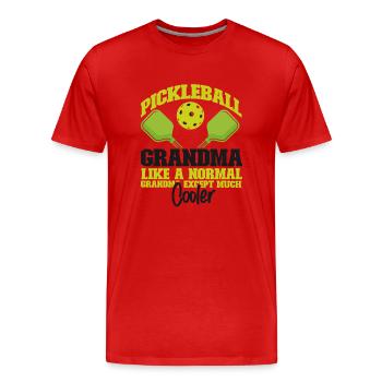 Pickleball Grandma Pickleball - Männer Premium Bio T-Shirt - Rot - Vorne - Damien (186cm)