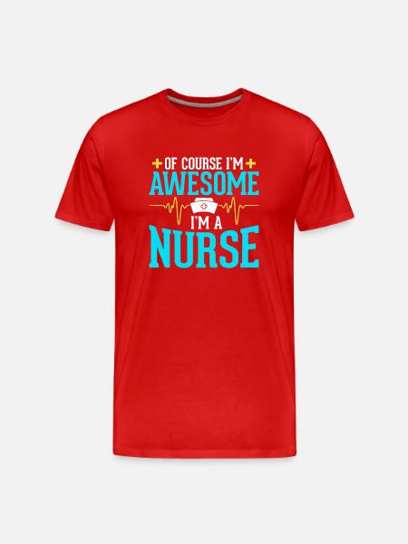 I'm awesome I'm a nurse - Men's Premium Organic T-Shirt - red