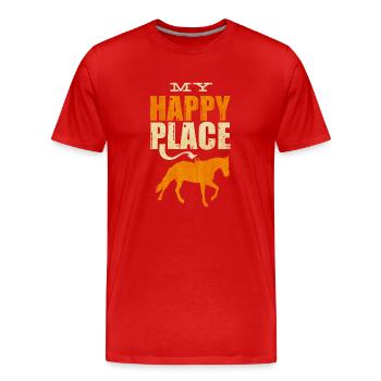 Équitation - T-shirt bio Premium Homme - rouge - Devant - Damien (186cm)