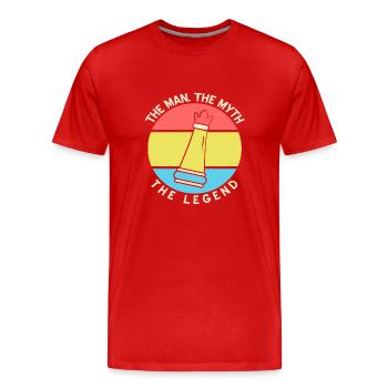 The man the myth the legend - Men's Premium Organic T-Shirt - red - Front - Damien (186cm)