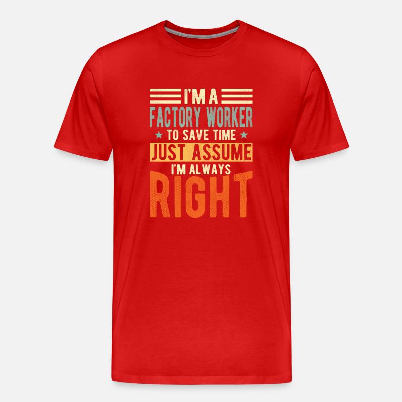 Fabrik Arbeiter - Männer Premium Bio T-Shirt - Rot